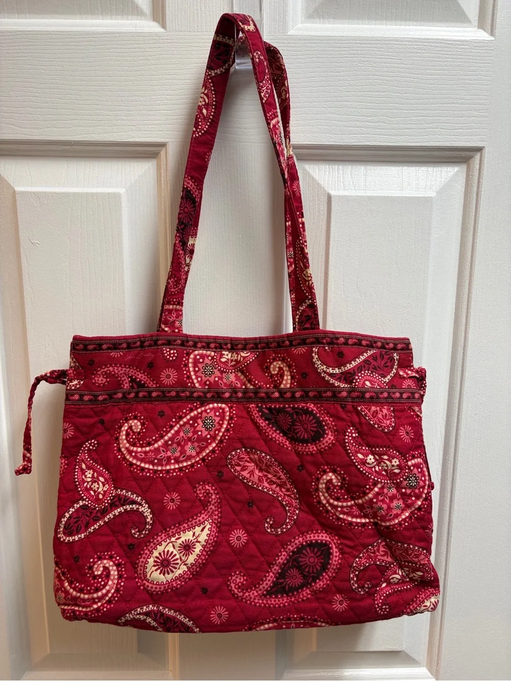 Vera Bradley Quilted Paisley Tote in Burgundy Red
